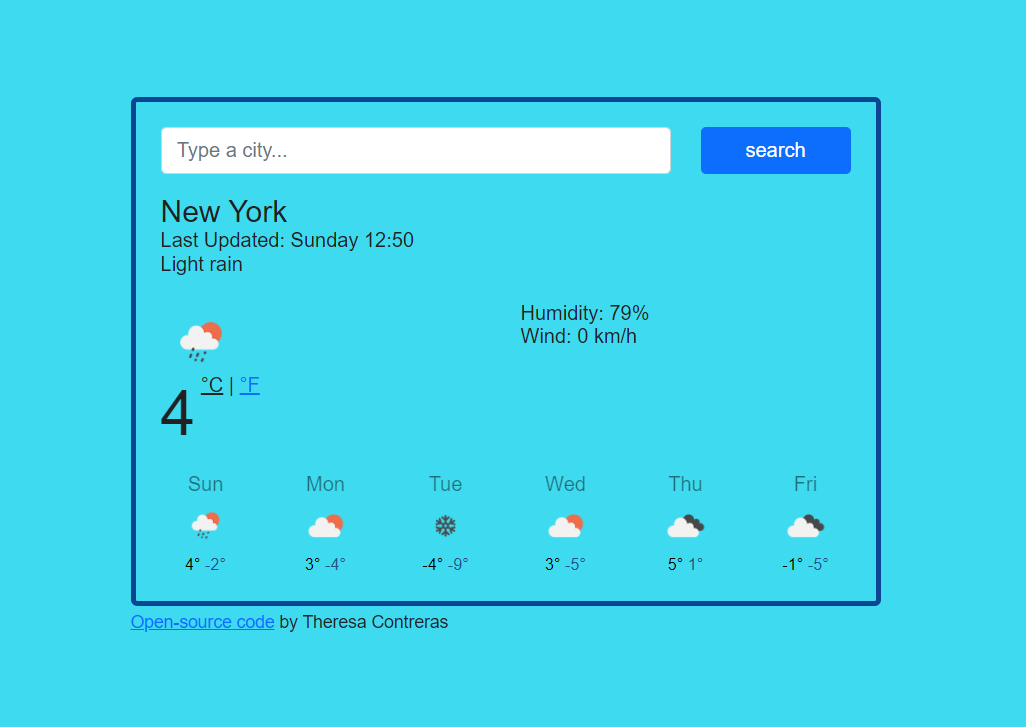 Weather App page image